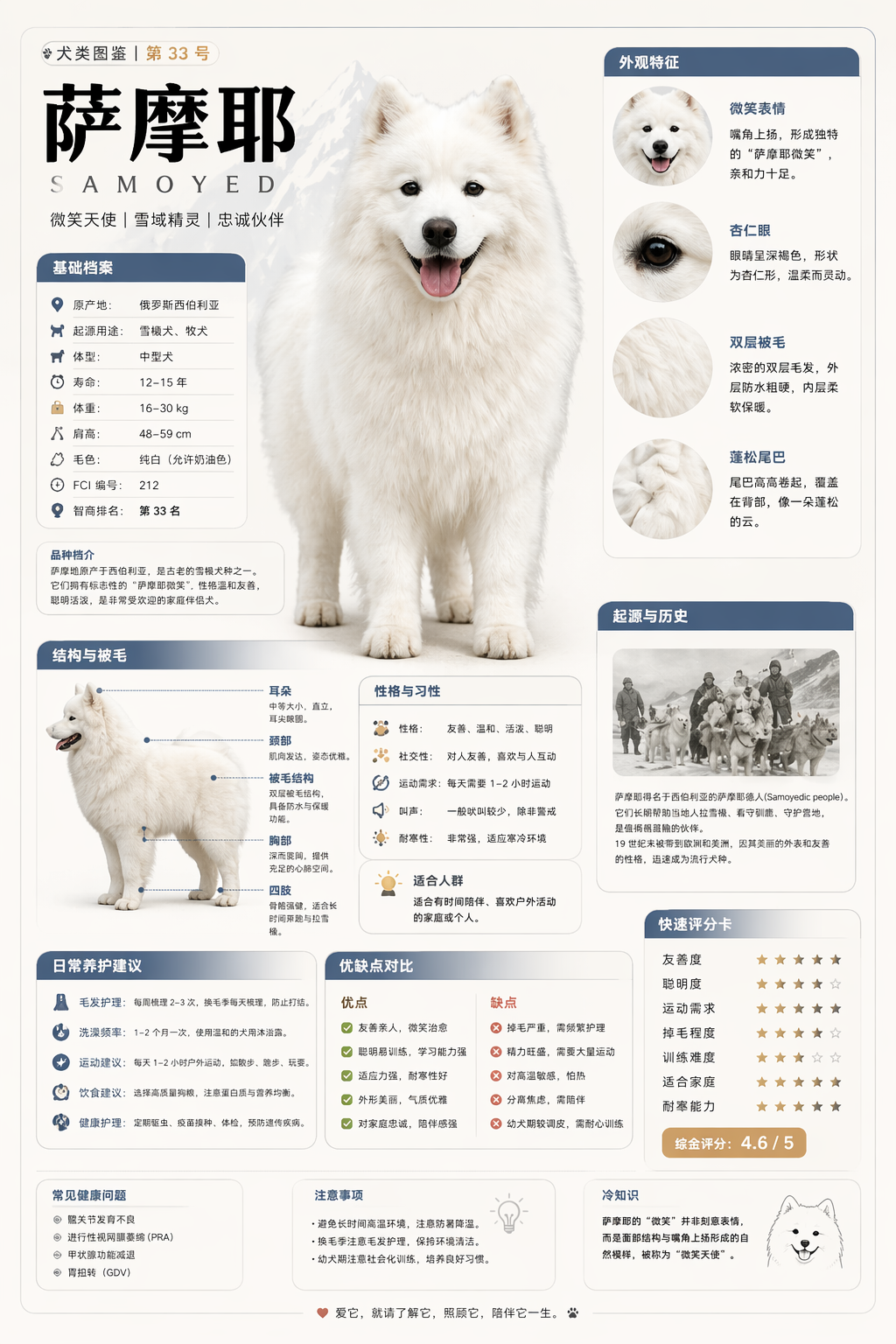 4.1 科普百科图 &mdash; 萨摩耶