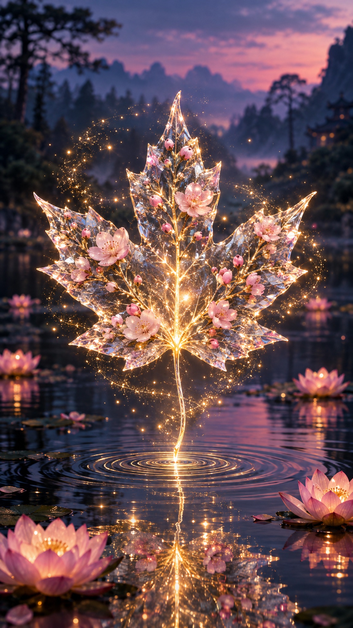 枫叶点水 Prompt1