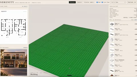 Floor plan → LEGO house (3,149 parts)